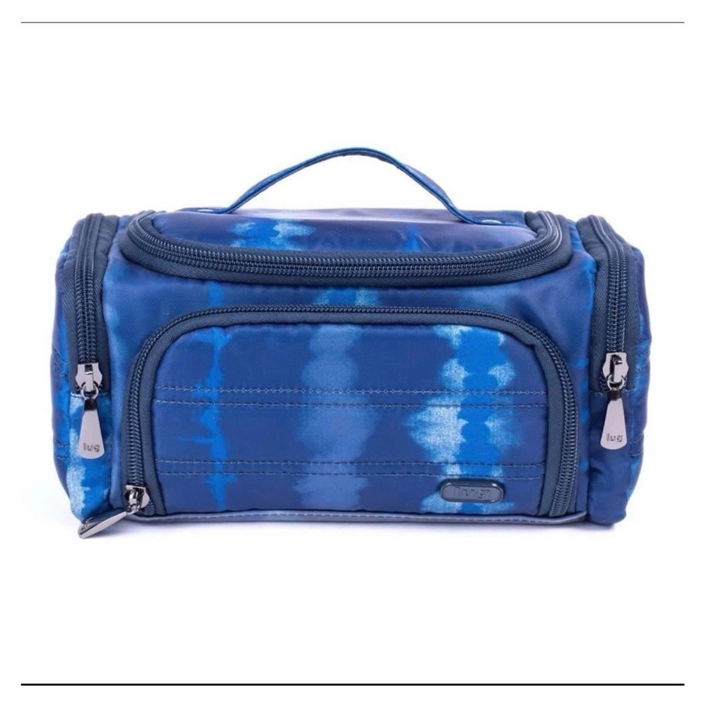 NWT Lug Mini Trolley Cosmetic Case Travel Toiletry Organizer in Shibori Blue